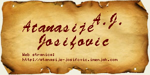 Atanasije Josifović vizit kartica